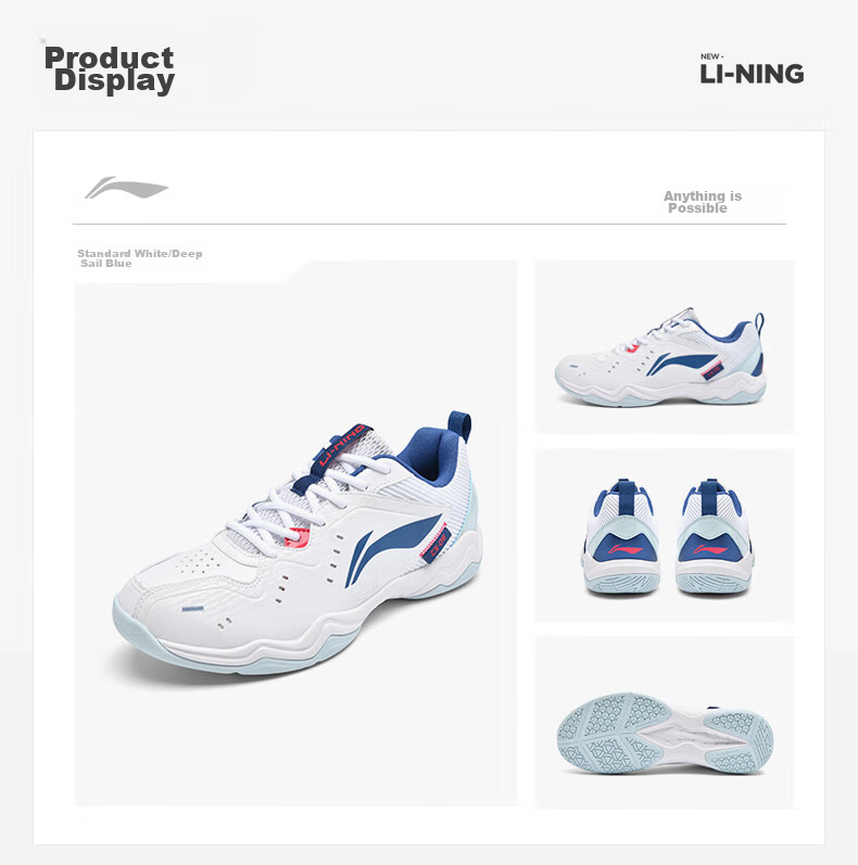 Li-Ning Badminton Shoes, Unisex Fly Leg Design, Non-Slip Wear-Resistant Tennis Shoes, Table Tennis Shoes, Low-Profile Flying Sports Shoes 15