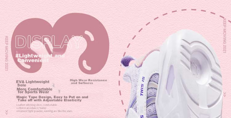 QIAODAN Kids Girls Toddler Running Shoes Lightweight Soft Sole Mesh Children's Sports Shoes QM1120485 Dawn Purple/Cloud Pink Size 31 11