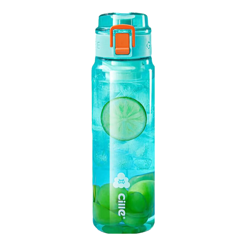 Cille Large Capacity Tritan Plastic Cup, Sports Water Bottle for Men And Women, Stylish Portable Cup with Filter, Dika Blue 680ml