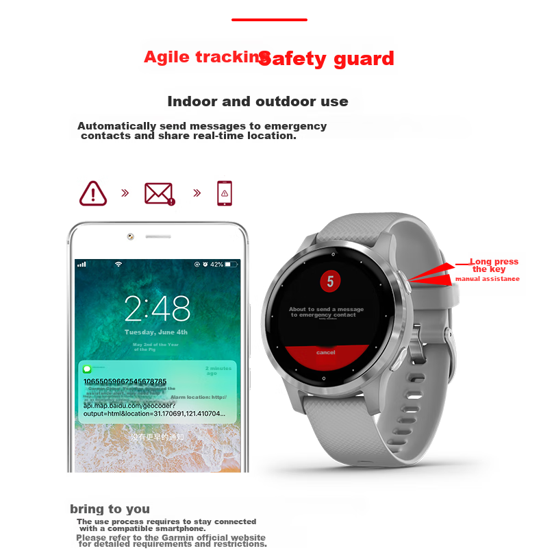 GARMIN Active6 Bone China White Heart Rate Running Swimming Fitness Fashion Sports Smartwatch Birthday Gift 13