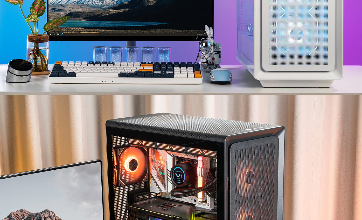 Aigo Fuyao Qianli No.1 White MESH Mesh Desktop Computer Case, Supports 360mm Water Cooling, ATX Motherboard, Airflow Chassis, Six-Sided Mesh Ventilation for Heat Dissipatio 7