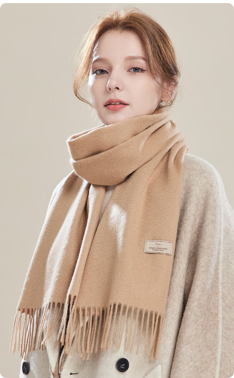 JIUMU 100% Cashmere Scarf for Women, Autumn And Winter Shawl, Warm Neck Wrap, Gift for Girls, Mid-Autumn Festival Birthday Present, Gift Box Set 20