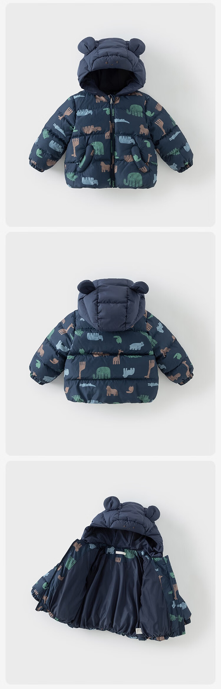 DAVE & BELLA Antibacterial Fleece Children's Down Winter Jacket Boys' Three-Proof Coat Girls' New Year Top 8
