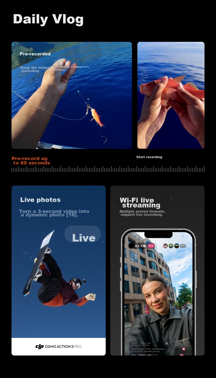 DJI Osmo Action 5 Pro, Ultra-Flagship Image Quality Action Camera, Outdoor Motorcycle Riding Diving Vlog Camera, Portable Travel Photography Camera 17