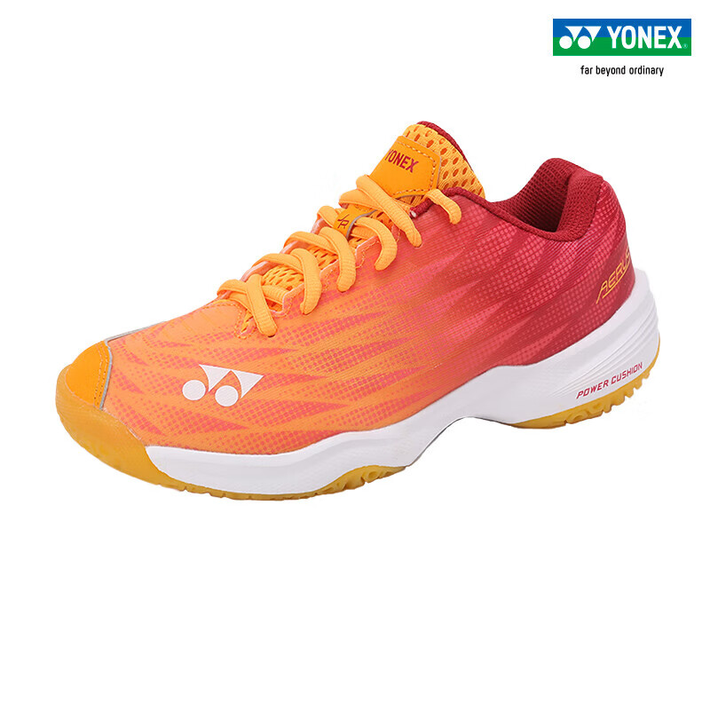 YONEX Badminton Shoes for Children And Teenagers, Ultra-Light Shock-Absorbing Sports Shoes SHBA5JR Orange-Red Size 35