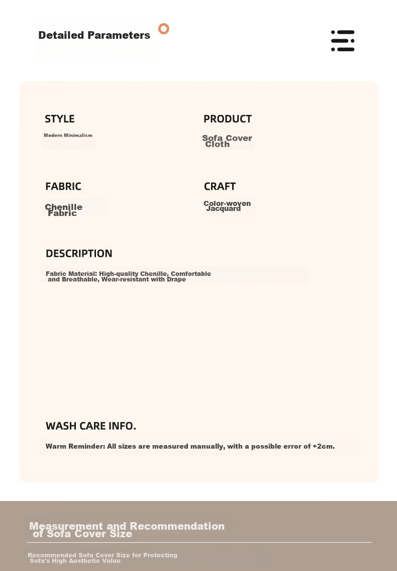 Mihua Sofa Cover, Full Coverage, Non-Slip, All-Season Use, Cat Scratch Resistant, Dustproof, Dream Beige, 180*230cm 9
