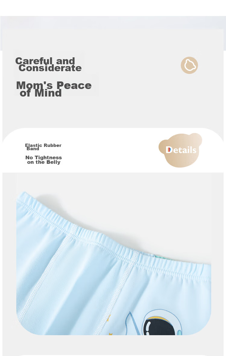 Classic Teddy Children's Underwear, Cotton Boxer Briefs for Older Kids, Boys' Four-Pack Antibacterial Shorts, Happy Playground, Size 150 17
