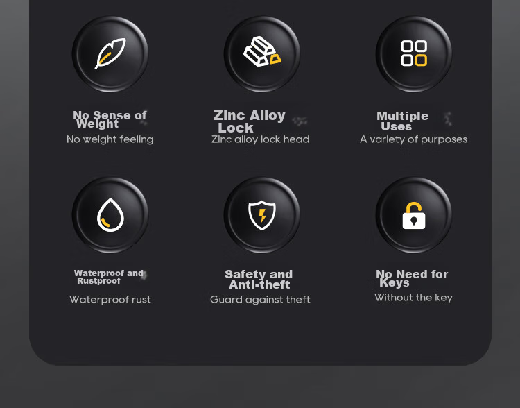 Move Iron Bicycle Lock, Password Lock, Portable Helmet Four-Digit Combination Lock, Electric Bike Motorcycle Luggage Steel Wire Cable Lock, Cycling Equipment Accessories 3