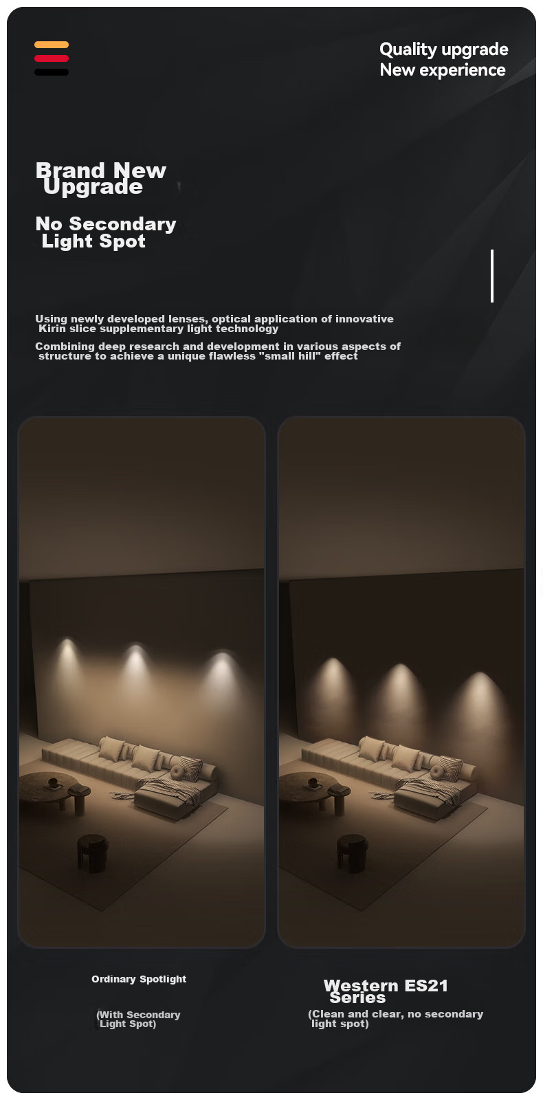 CDN LED Spotlight, Recessed, for Home Use without Main Light, Full Spectrum Anti-Glare Wall Washer, 9W, 4000K, 36° 2
