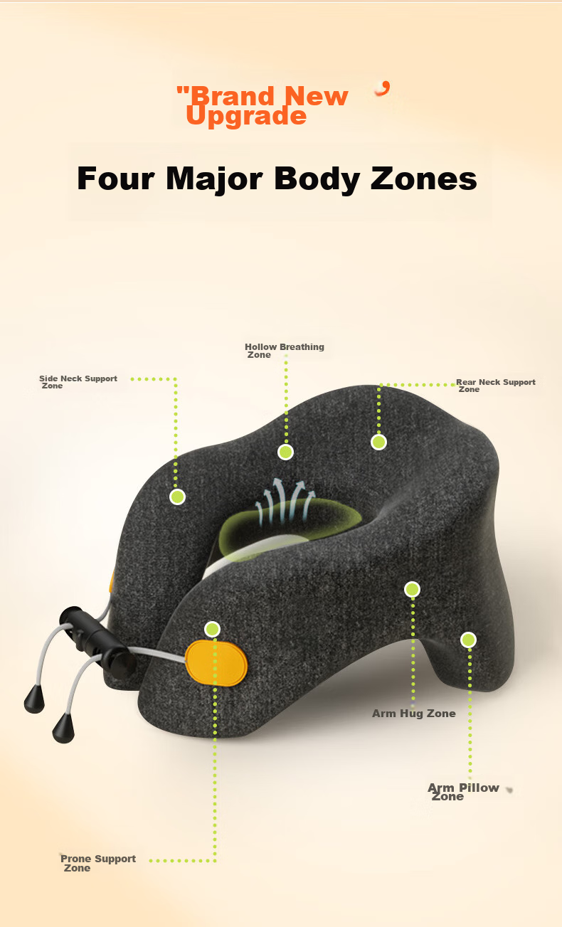 YUZHAOLIN U-Shaped Pillow for Adults, Travel Portable Nap Pillow for Men And Women, Car High-Speed Rail Airplane Neck-Specific Cervical Pillow 5