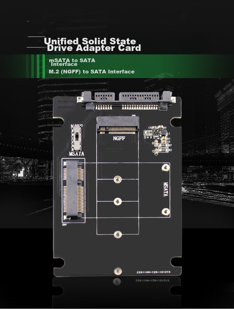 LinkStone M.2 NGFF/mSATA to SATA Hard Drive Adapter Board, Laptop Internal 2.5-Inch SATA SSD Hard Drive Enclosure Expansion Card E620 3