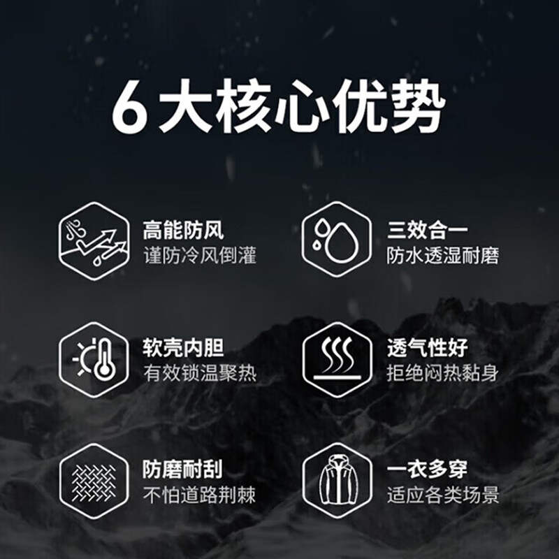 Huili Men's Outdoor Three-In Hooded Jacket with Detachable Inner Liner, Windproof And Waterproof Jacket for Autumn And Winter