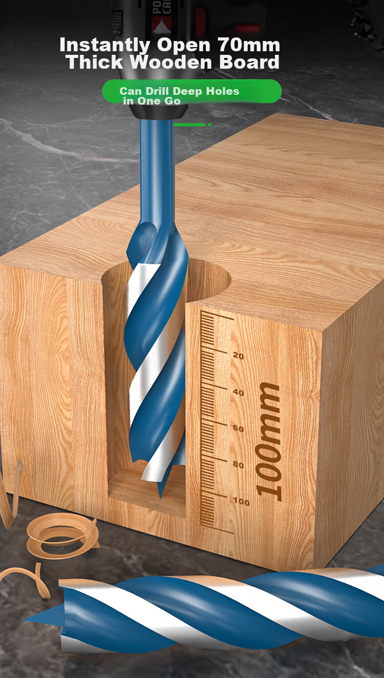 Baolian Woodworking Drill Bit, Super Hard Hexagonal Shank Twist Drill Bit, Electric Drill Hole Cutter for Wood Boards, Doors, Lock Installation And Hole Making Tool 5