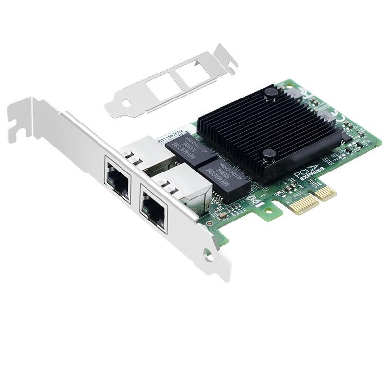 EB-LINK Intel 82571 Chip PCI-E X1 Gigabit Dual-Port Server Network Card, 2 Network Ports, Soft Router ROS Aggregatio