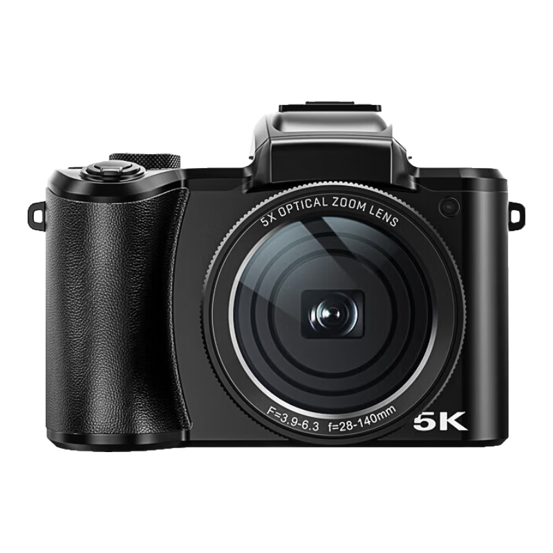 SONGDIAN Digital Camera, 5x Optical Zoom, Photography Vlog Dual Rear Cameras, High-Definition Touchscreen, Anti-Shake DC206X Official Standard Configuration, Black, 256GB Memory