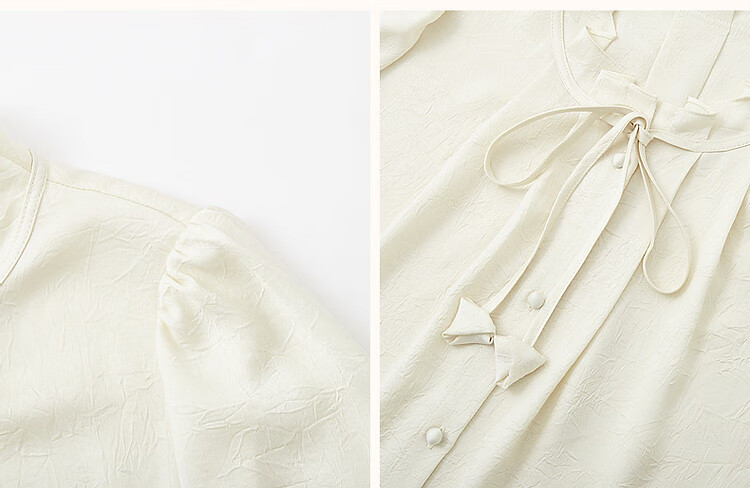 Dme [Ankeala Red] Elegant Office Blouse for Spring And Autumn, Wrinkled Shiny Ruffle Puff Sleeve Shirt Women's Top 8