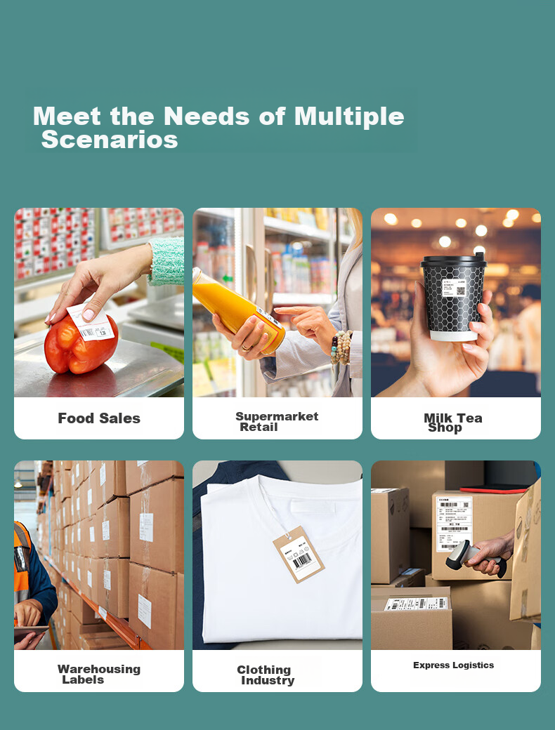 Deli 40*80mm, 400 Sheets*72 Rolls, Mint Sea Triple-Protection Thermal Label Paper, Milk Tea Clothing Self-Adhesive Printing Paper, ZG171 [Compatible with 3-Inch Label Machines 720C Etc.] 8