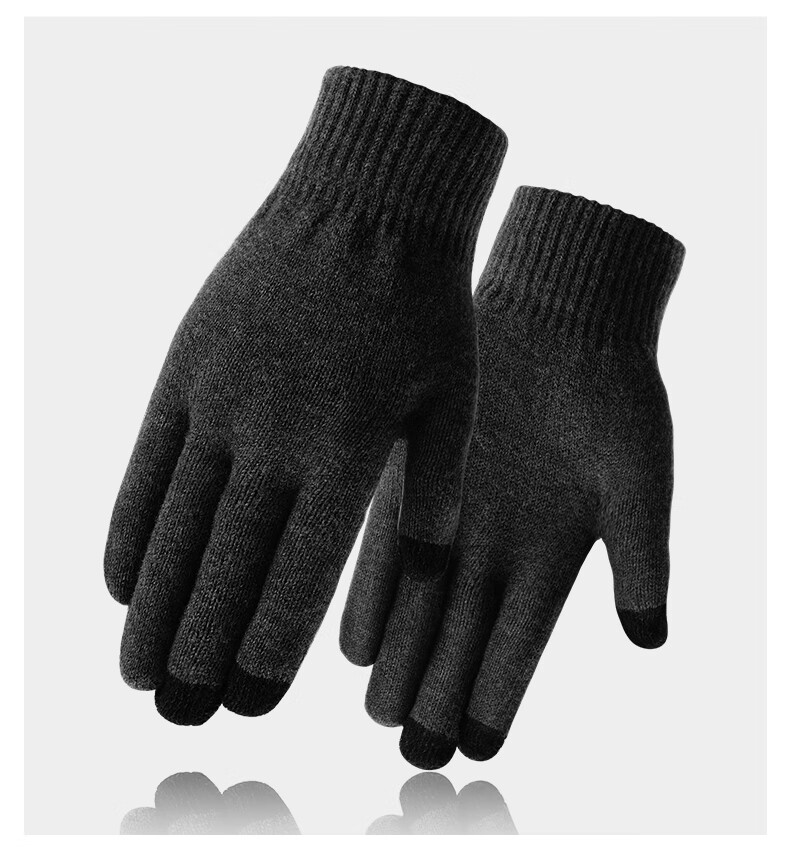 TUCANO Men's Wool Touchscreen Gloves Thickened Warm Winter Cycling Driving Knitted Gloves Gift for Boyfriend 8
