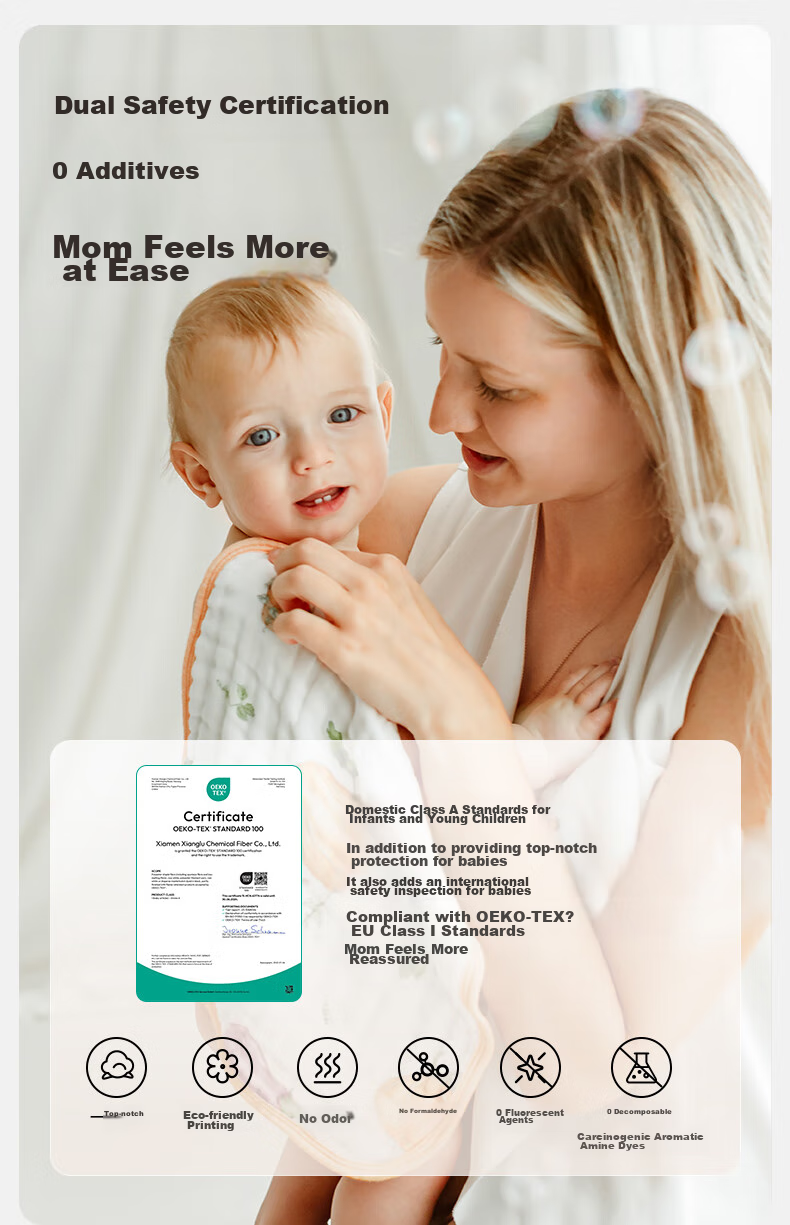 EMXEE Baby Drool Bib, Newborn Pure Cotton Soft Gauze Square Towel, Ultra-Soft Baby Face Towel, Children's Towel, 4-Pack 15