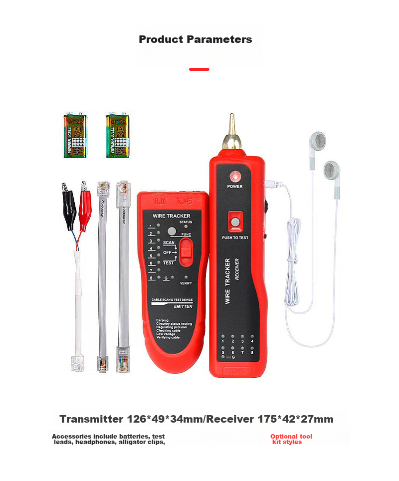 HITECH PRO Network Cable Tester, Wire Tracker, Line Finder, Multifunctional Telephone And Network Cable Tracer, Cable Tester + Tool Kit 11