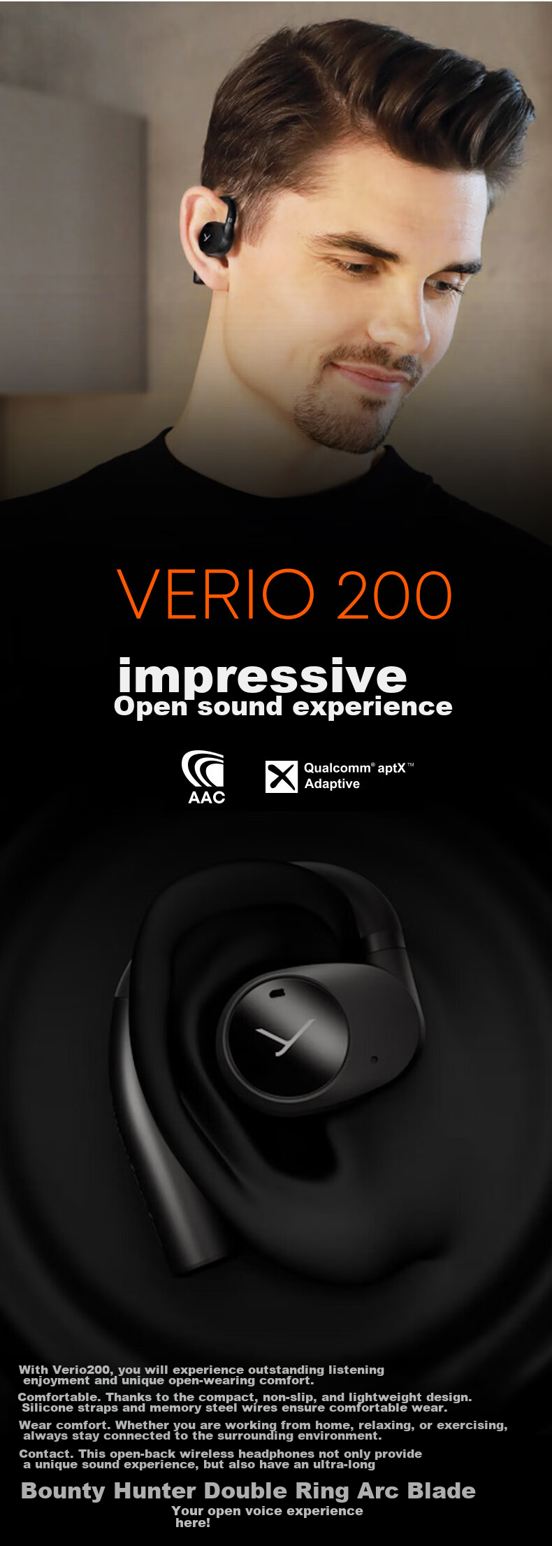 Beyerdynamic AMIRON 200 Bluetooth Open-Back Ear-Hook OWS Headphones Sports Running Long Battery Life Comfortable Black [Gift Recommendation] 1
