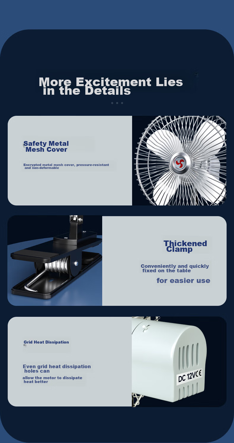 Huashi Car Fan, Automotive Electric Fan, 24V, Specially Designed for Large Trucks, High-Power Strong Wind, Rear Seat, Sedan Fa 17