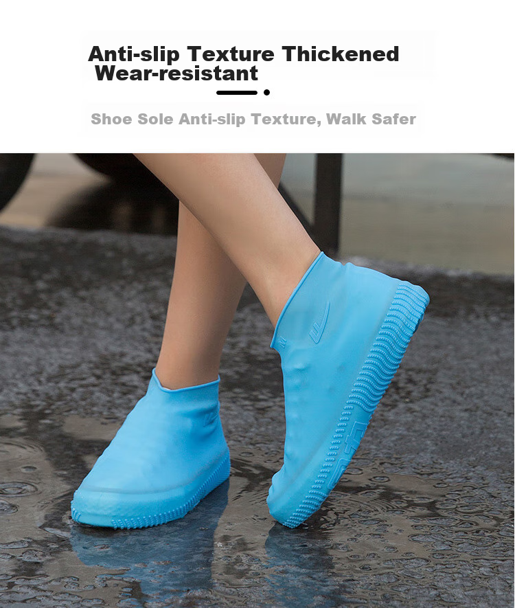 Huili Rain Shoe Covers, Silicone Non-Slip Thickened, for Men Women And Children, Waterproof Rain Boots, Water Shoes HL1001 Gray Size S 8