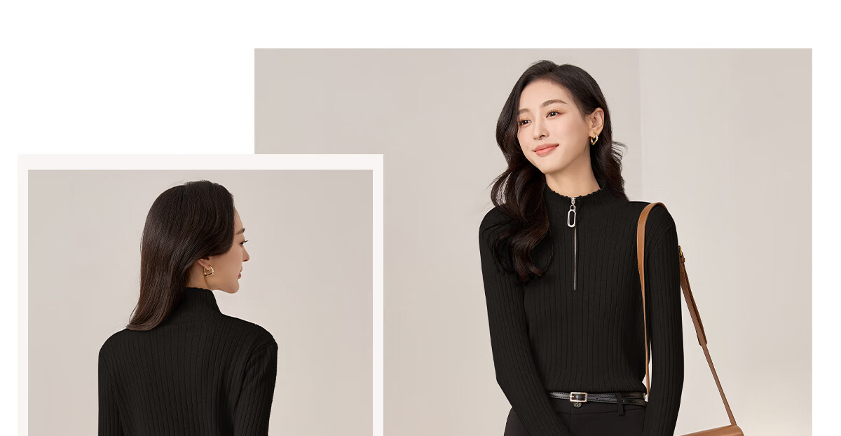 Chushen Women's V-Neck Knitted Sweater, Slimming Versatile Embellished Coat Top S61Z142 18