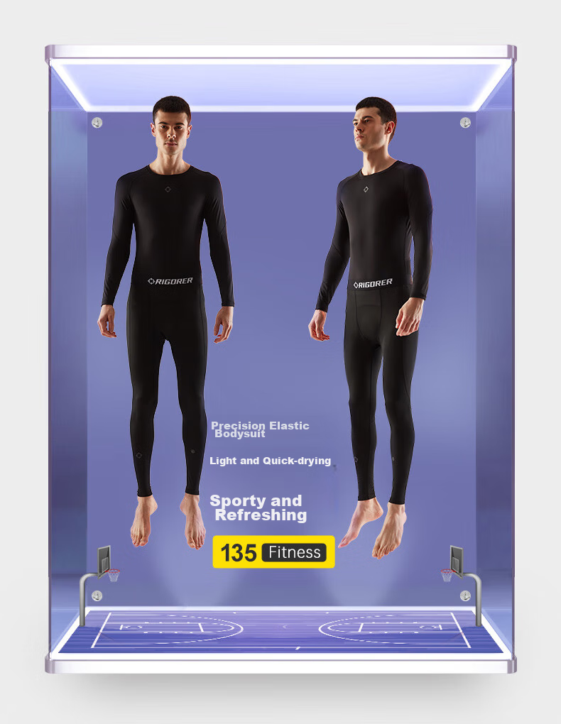 RIGORER Men's Compression Shirt, Quick-Dry Running Sports Top, Fitness Training Wear, Yoga Long-Sleeve Shirt for Me 1