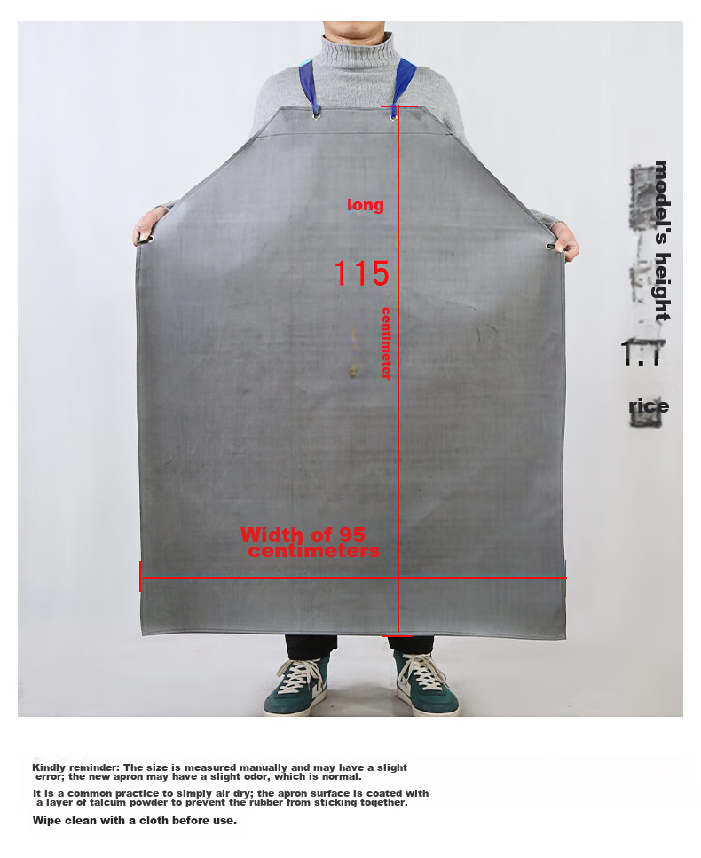 Zheye Black And Red Composite Apron, Double-Layer Thickened Waterproof And Stain-Resistant, Acid And Alkali Resistant PVC Sleeveless Leather Waist Apron ZY299 4