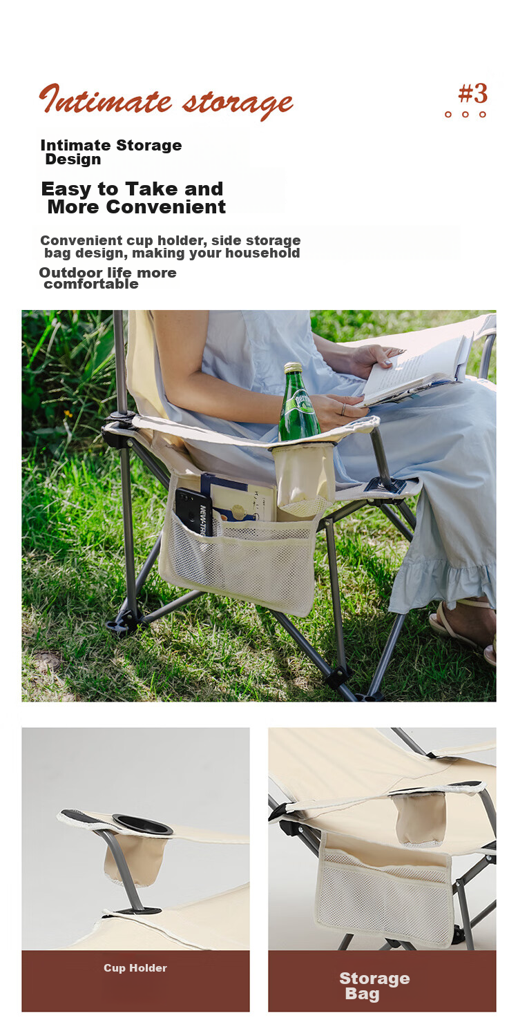 TAN XIAN ZHE Outdoor Folding Chair, Portable Camping Beach Chair, Home Nap Chair, Director's Chair, Ultra-Light Fishing Chair 4