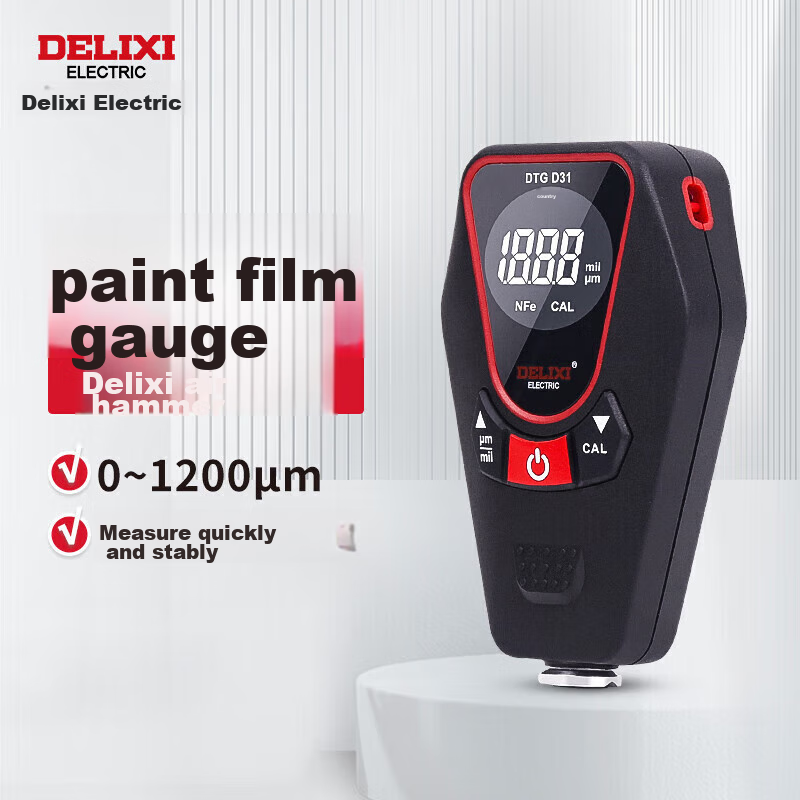 Delixi Electric Ultrasonic Thickness Gauge for Iron Aluminum Copper Glass Stainless Steel High-Precision Thickness Meter with Printer