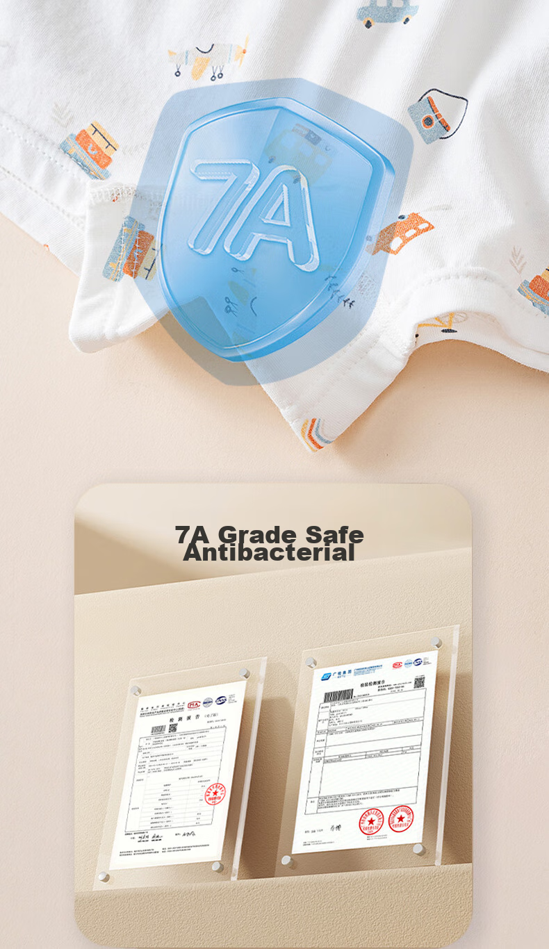 Gb New Girls' Pure Cotton Underwear, Class A Boyshort Panties for Women, Baby 7A Antibacterial Underwear That Doesn't Pinch The PP 4
