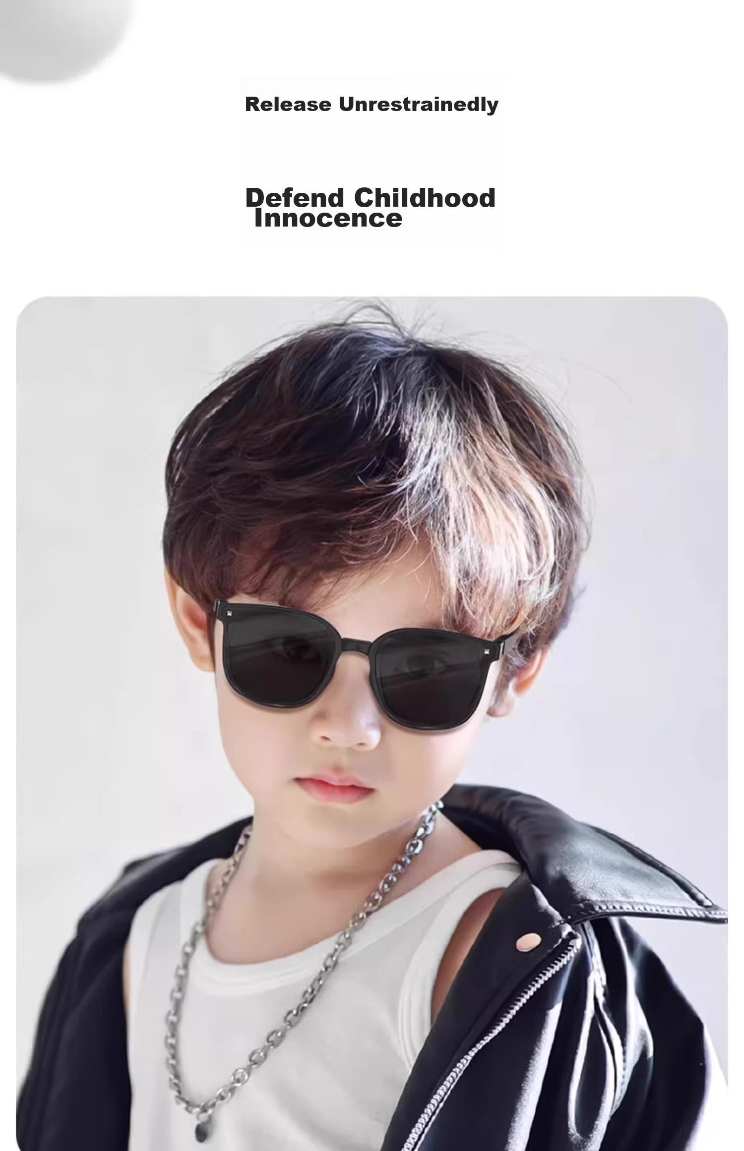 Cuntiandaofu Children's Sunglasses, Foldable Sunglasses, Kids UV Protection Sunglasses, Jazz Black (Spring Legs) 4