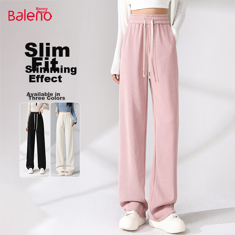 Baleno Slim Straight-Leg Pants for Women, 2026 Spring And Autumn Warm Casual Leg-Lengthening Corduroy Wide-Leg Trousers