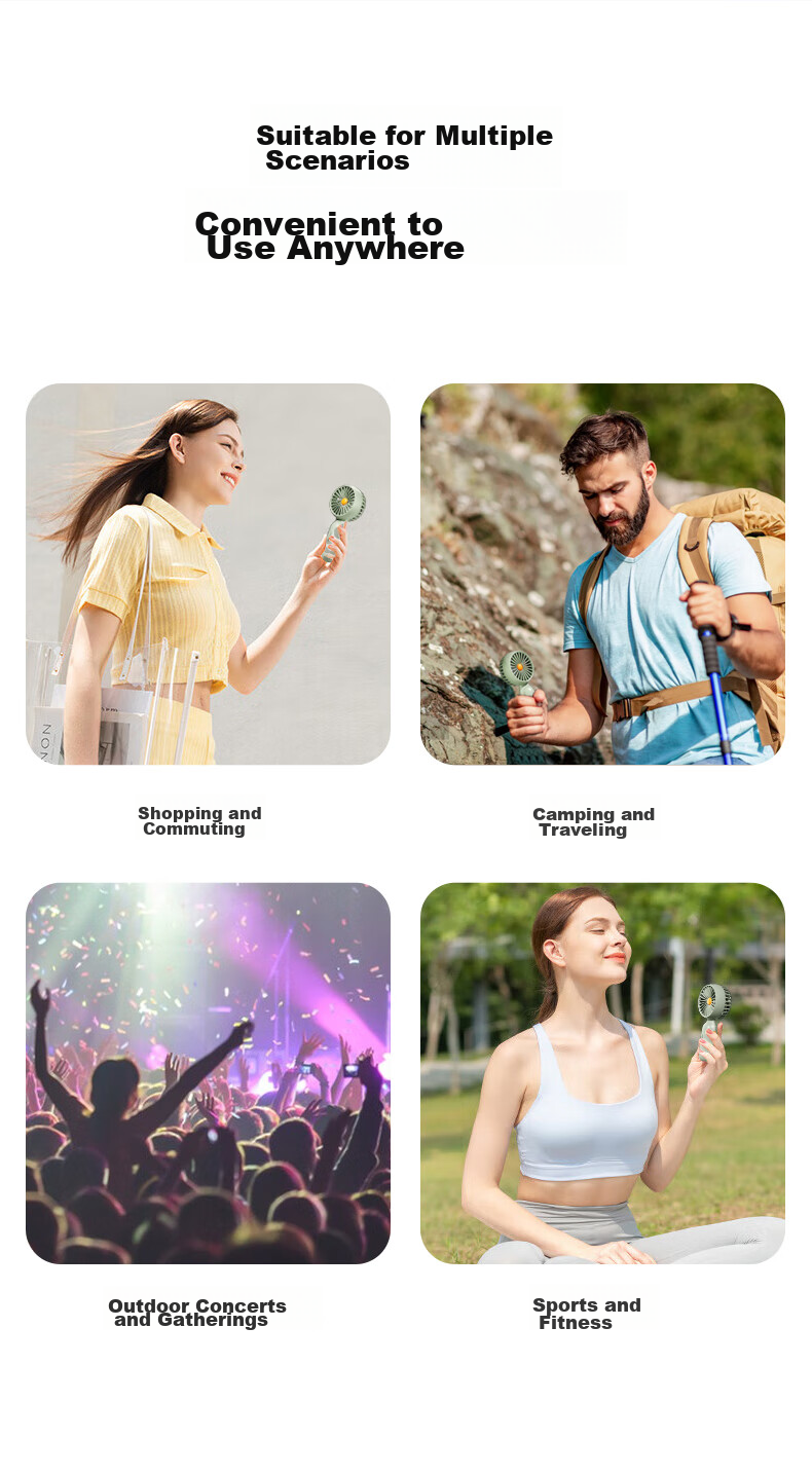 CangHua Handheld Mini Fan, Powerful Long-Lasting Battery Portable Rechargeable Fan, Quiet Compact Personal Fan for Students Children Babies Outdoor Electric Handheld Fan, Gree 16