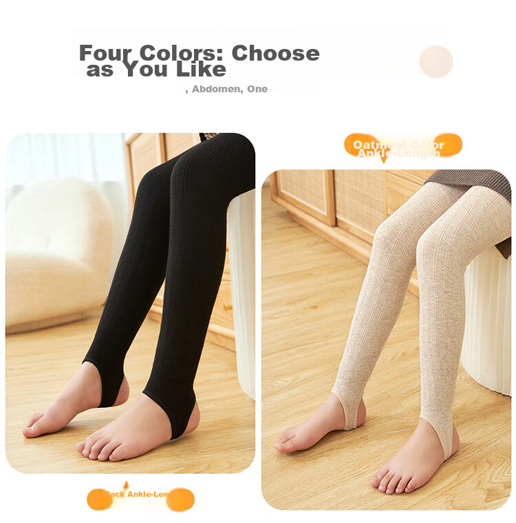LangSha Children's Tights with Fleece Lining, Girls' Leggings, Thick Fleece Striped Non-Slip, Autumn And Winter Wear, Girls' Baby Children's Socks 8