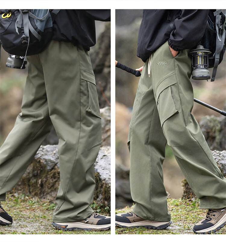 JEEP Men's Casual Pants, Cargo Pants for Spring And Summer, Hiking Trousers, Outdoor Sports Pants for Men, Khaki, Size M 13