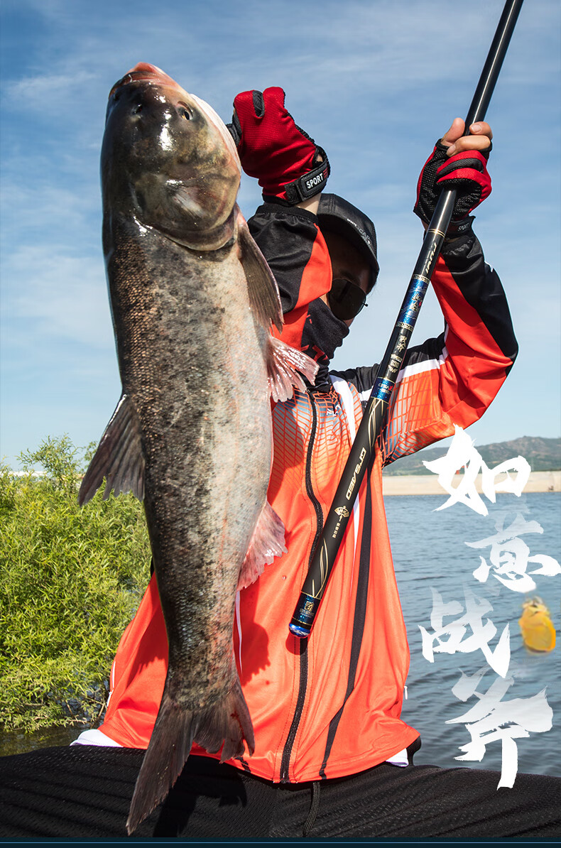 Grsaed Fishing Rod, Ruyi Battle Axe Model, 6.3 Meters Big Fish Rod, Carbon Fiber Hand Rod, 19 Sections Platform Fishing Rod, Lake And Reservoir Giant Fish Rod, Carp Rod 19