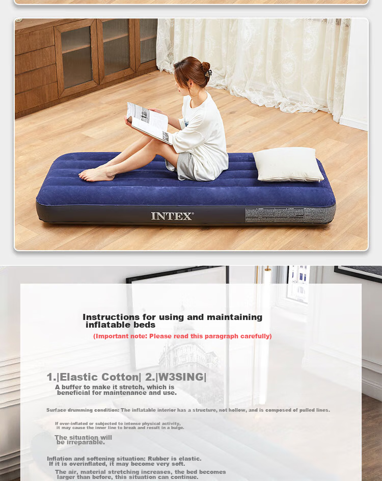 INTEX Inflatable Bed for Outdoor Camping, Home Use, Travel, Floor Sleeping, Nap, Single Person Air Mattress, Portable Folding Bed 15