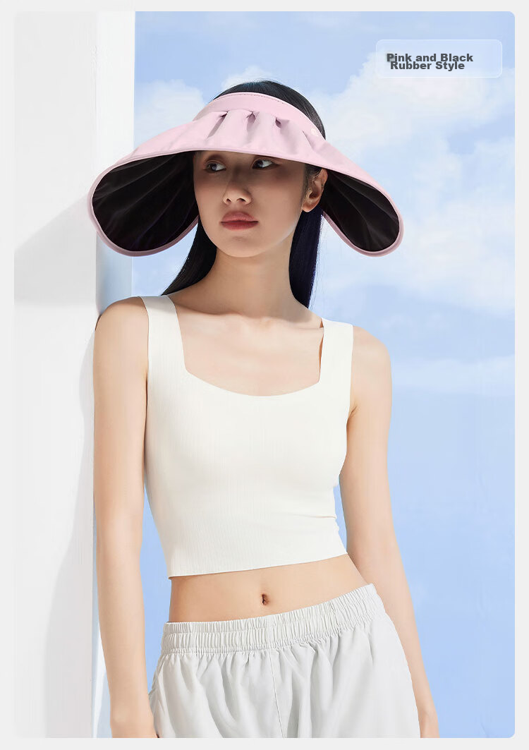 JD Original Portable Shell Sun Hat, Women's Summer Casual Sun Protection Cap, Blue/black Rubber 20