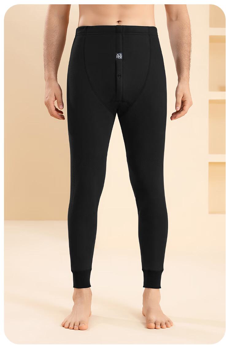 Hengyuanxiang Autumn New Lambswool Cotton Pants for Men, Warm Fleece-Lined Double-Layer Wool-Knee Protection Base Layer Pants, 3XL 5