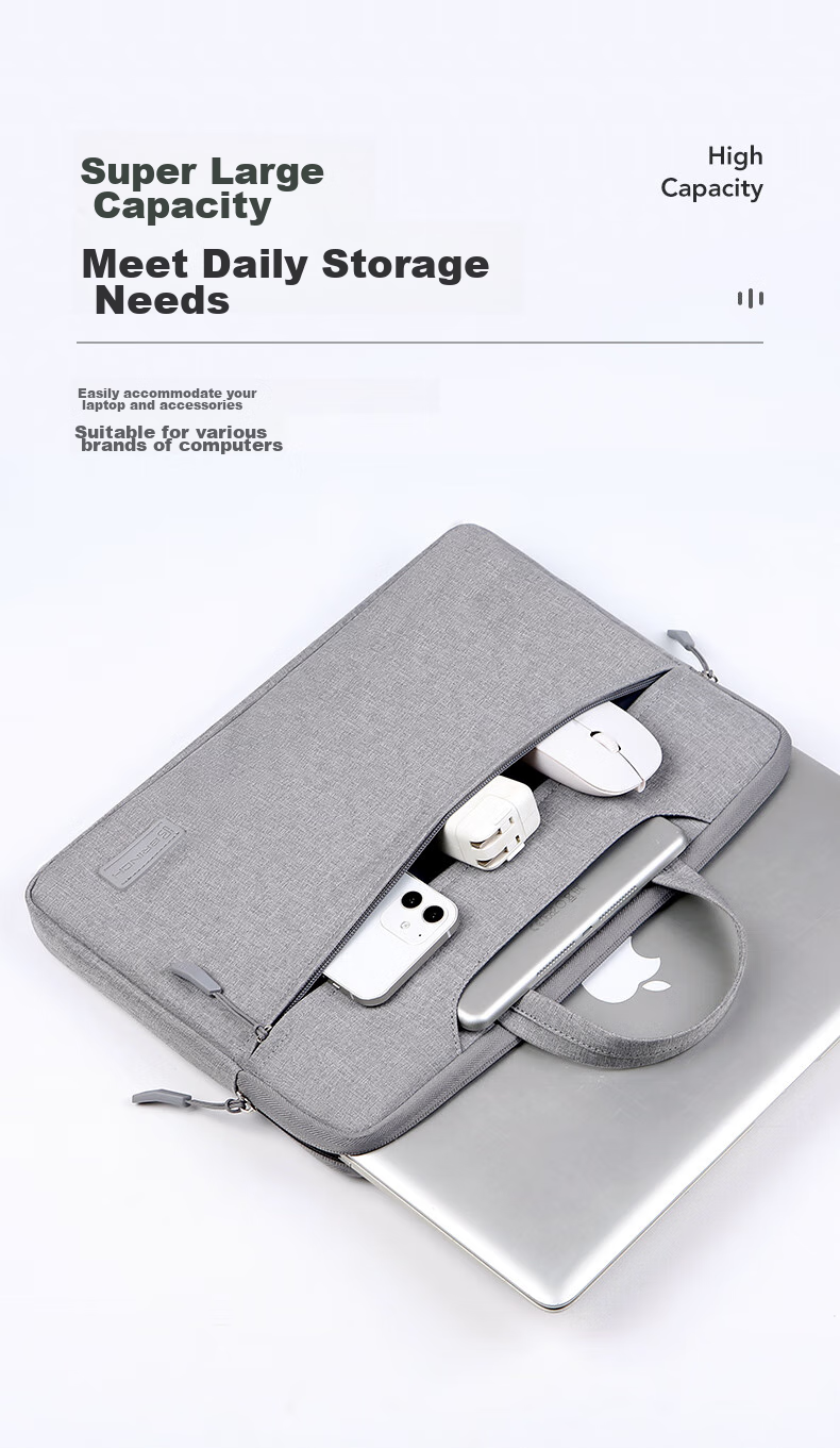 BRINCH Laptop Bag Handheld Suitable for Men And Women, Compatible with Huawei And Apple 15.6-Inch Business Lightweight Notebook Computer Bag 2