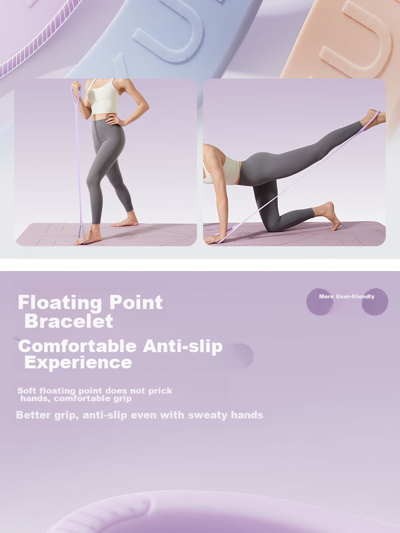 XUEXIMAN 8-Character Resistance Band for Women's Back Opener, Elastic Band for Home Fitness, Yoga Stretching, Muscle Tension Relief And Back Exercise Tool 9