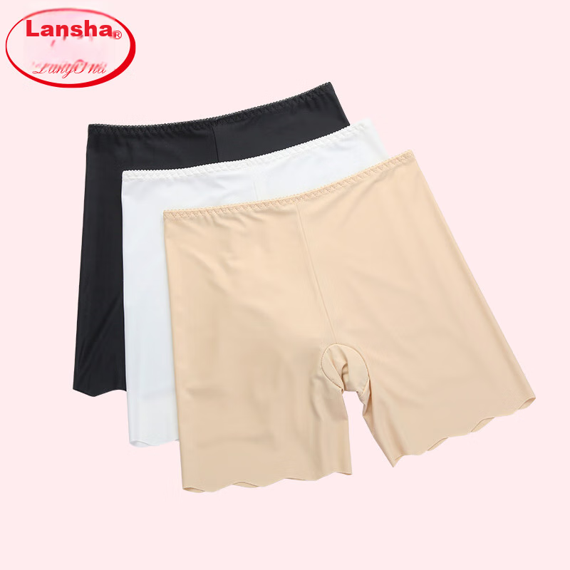 LangSha Safety Shorts, 3-Pack, Anti-Exposure, Summer Shorts for Women, Ice Silk Underpants, Protective Pants, No Curling Edges, Seamless Thin Style