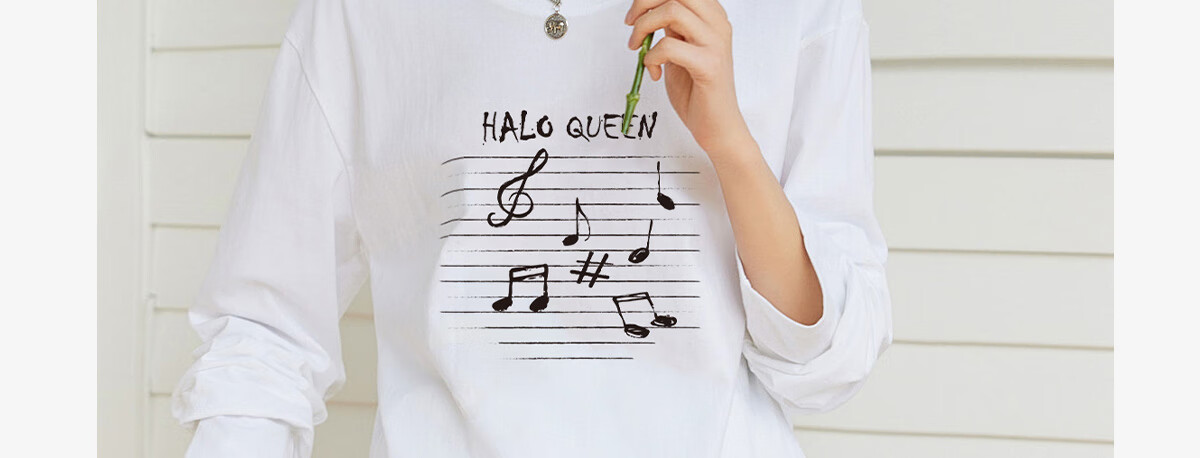 Halo Queen Women's Long Sleeve Cotton T-Shirt Spring Autumn Round Neck Letter Bow Print Casual Base Shirt New H143T2009 6