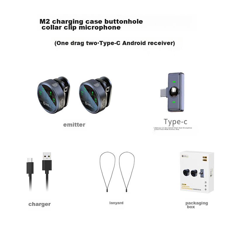 Haomuren Wireless Lavalier Microphone Live Streaming Audio Equipment Sound Pickup Device for Streamers Recording Video Outdoor Noise Reduction Professional Button Earphone Karaoke Microphone Computer And Mobile Phone Dedicated One-To 24