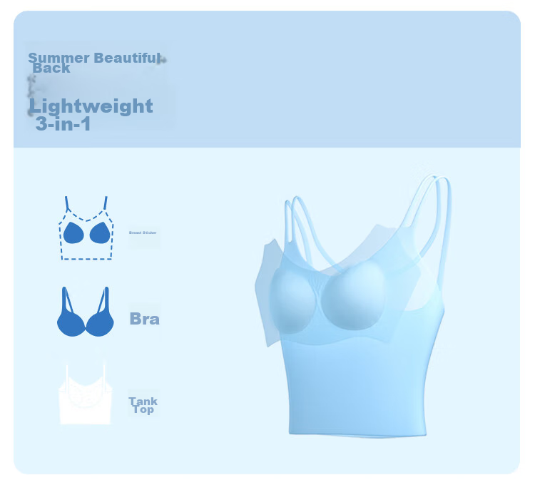 Beneunder Bra-In Camisole with Chest Pad for Women, Versatile Base Layer, Wearable as Outerwear, Beautiful Back Design, Cooling Feel, All-Season Versatile 27
