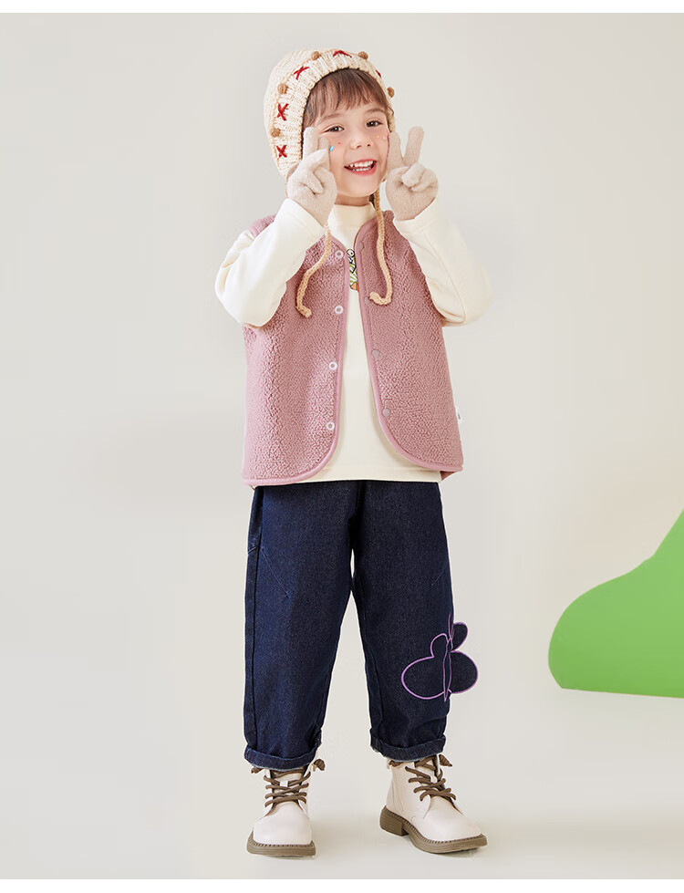 MQDMINI Children's Clothing Vest, Boys And Girls Fleece Vest, Two-Way Wear Vest, Baby Early Spring Inner And Outer Wear, Sleeveless Jacket, Suitable for Three Seasons 16