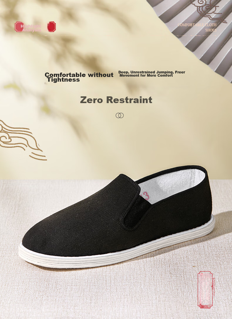 Weizhi Old Beijing Cloth Shoes for Men, Thousand-Layer Sole Cloth Shoes, Slip-On Chinese-Style Dad Shoes for Middle-Aged And Elderly, WZ6003 13
